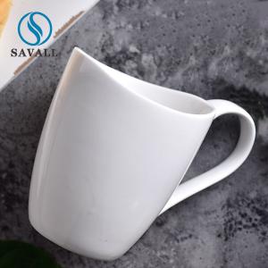 Quality Irregular Plain Super White Porcelain Coffee Mugs 430ml Porcelain Espresso Cups wholesale