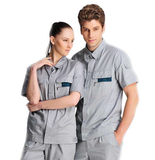 Custom Logo Industrial Worker Uniform Cotton Material Blue Grey Orange