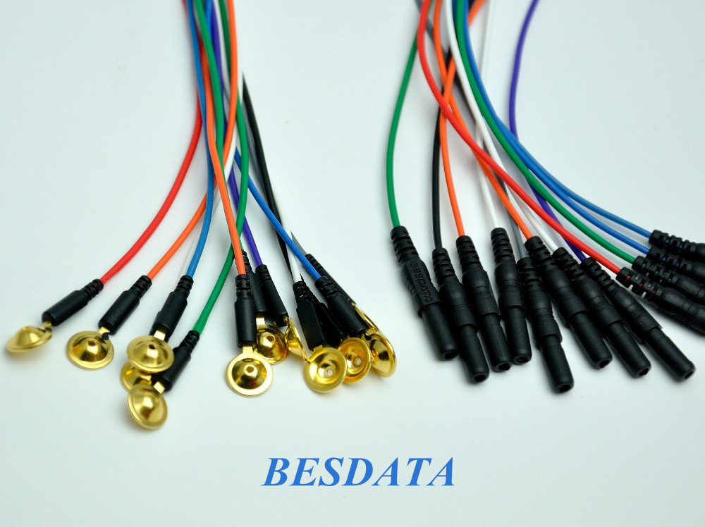 EEG Sensor Cap Electrodes And Cables Match With Different Brain Activity Biofeedback Devices