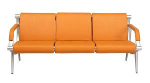 Quality Orange Full Upholstery Back And Seat Airport Waiting Chair L1800mm wholesale