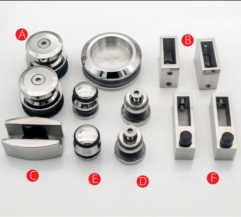 304 Stainless Steel Glass Hardware for Modern Barn Door Shower Frameless Design Style