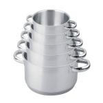 High Quality 5pcs 430 Stainless Steel Cooking Cookware Set Stainless Steel Soup