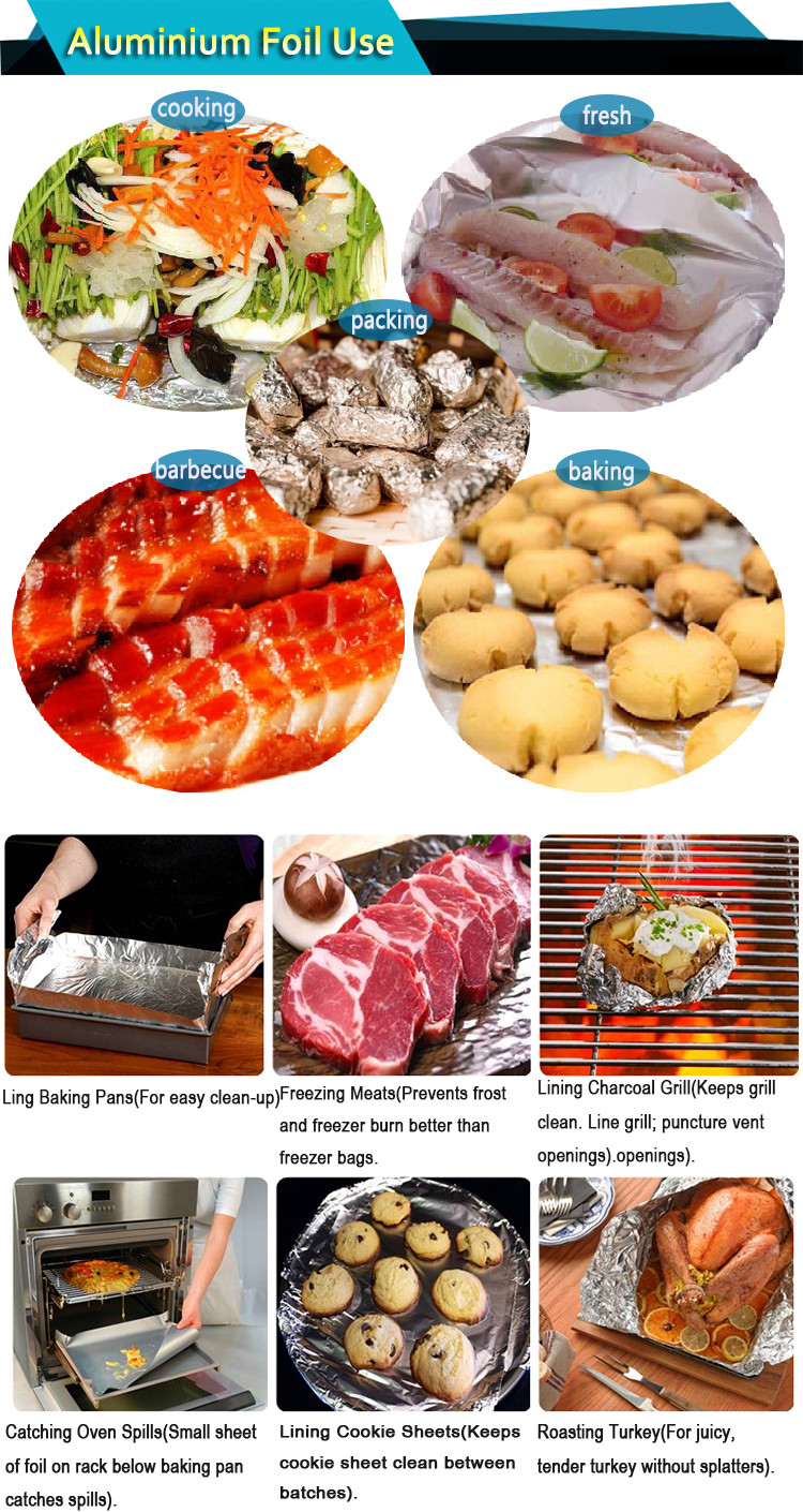OEM Folded 100m Catering Aluminium Foil Roll Sheets