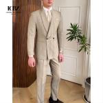 Nonwoven Weaving Method Wool Cotton Slim Fit Business Formal Men Suit Jacket