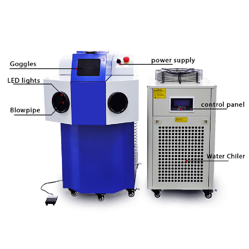 Type Vertical Laser Spot Welding Machine For Jewellery Water Chiller External