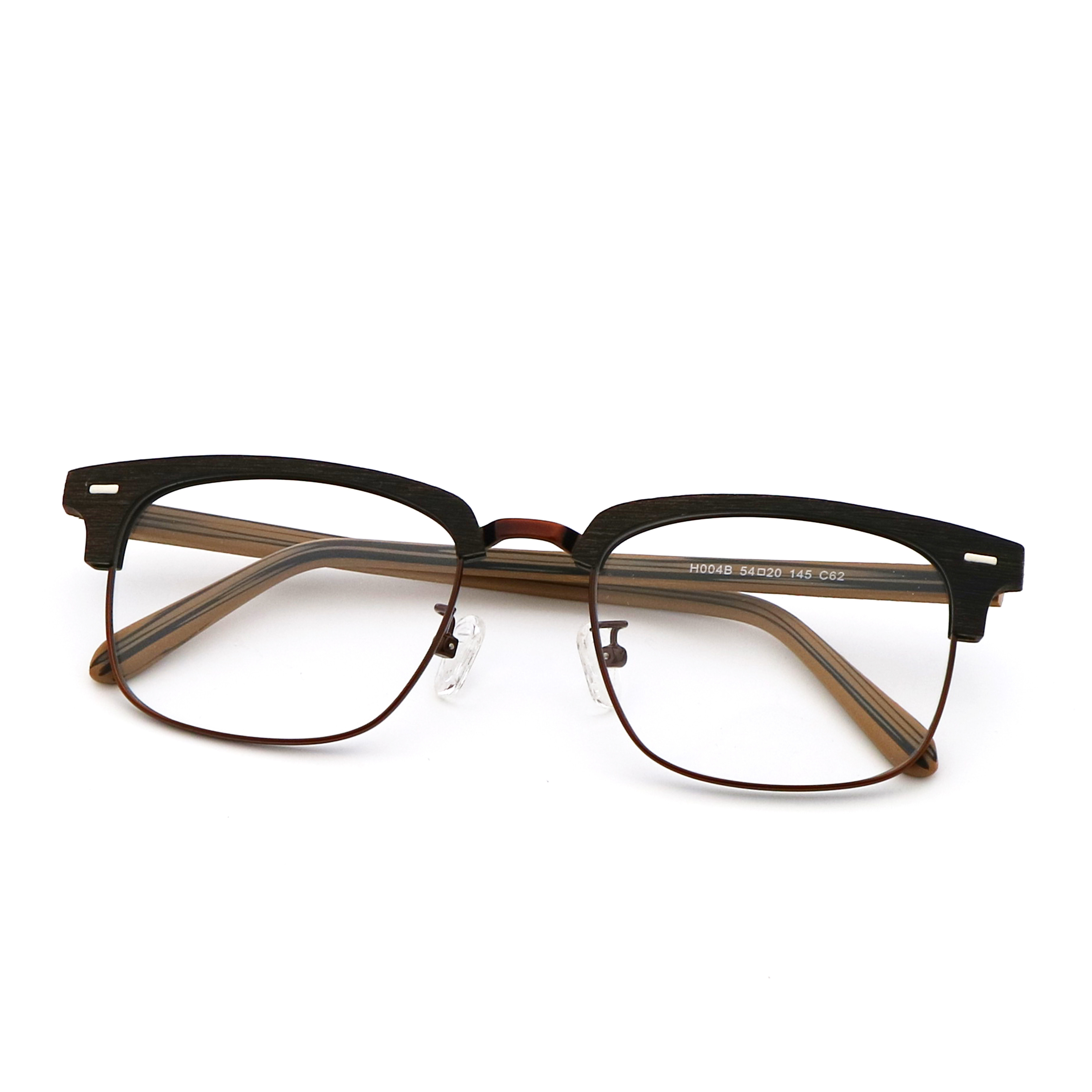 Unisex Full-rim Wood Grain Acetate Optical Glasses Frame MR H004B