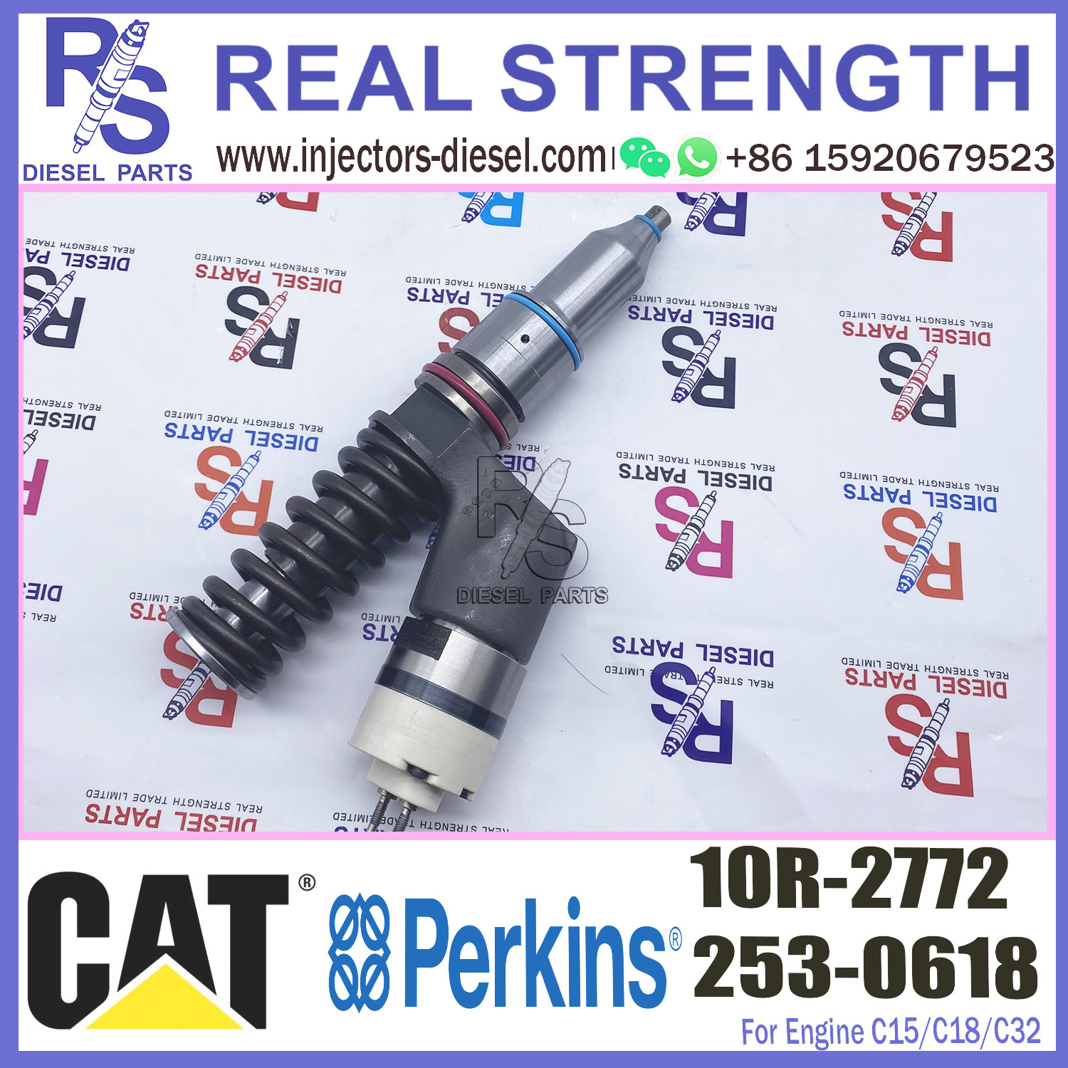 common rail injector 253-0618 10R-2772 for C13 C15 C18 385C auto parts high quality diesel injector nozzle 253-0618 10R-