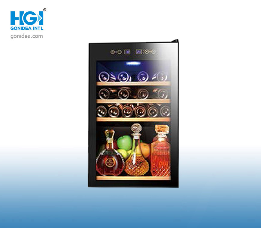 Electronic Aluminium Black Door Upright Red Wine Showcase For Hotel