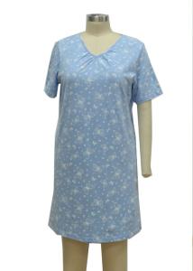Quality Print Single Jersey Ladies Night Dresses Sleepwear Summer Cotton Nightgowns wholesale