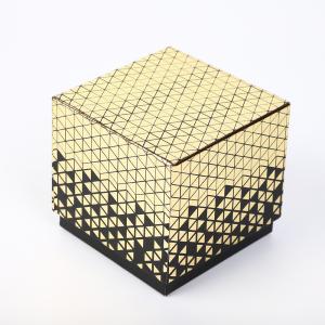 Quality Gold Foil Personalised Leather Watch Box Two Pieces Rigid Paper With Pillow Wrapped Black wholesale