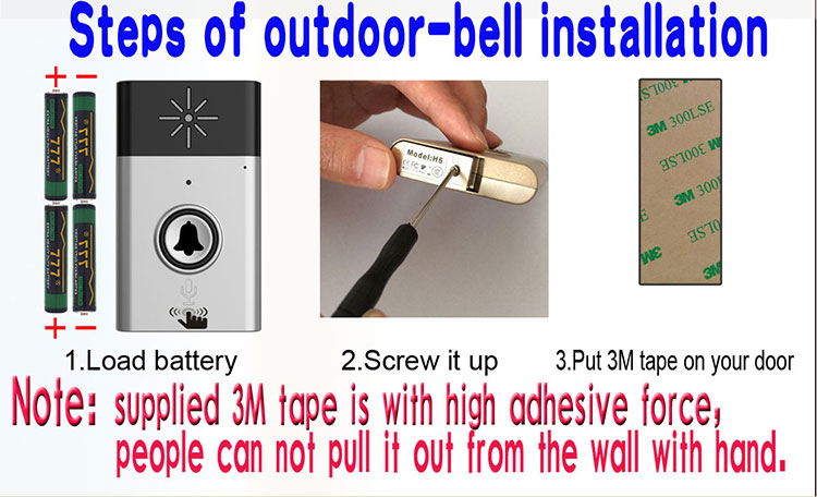 silver/gold color talk function wireless door bell