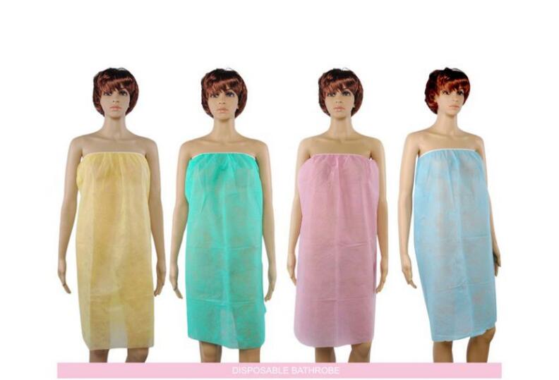 S&J Non woven fabric Women Ladies Wearable Super Soft disposable Dress Bath Skirt Tube top