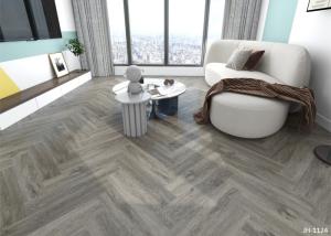 Quality 610mmx128mm Herringbone SPC Flooring Real Wood Grain Texture wholesale