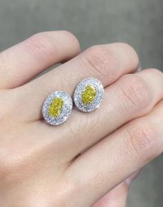 Quality Oval Brilliant Cut Lab Diamond Jewelry Diamond Stud Earrings 0.5ct VS1 wholesale