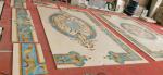 Natural Flower Waterjet Round Marble Tiles Medallion Carpet