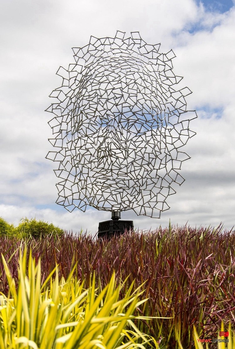 Hand-forged Outdoor Stainless Steel Sculpture Custom Color Large and Abstracted Art