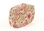 Elegant Bling Women Clutch Gold Purse With Flower Rhinestone Crystal