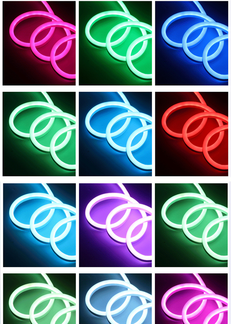 Outdoor IP67 12V 6*12MM Marquee Flowing Water Silicone Strip Lights Colorful Flexible Neon Light Strip
