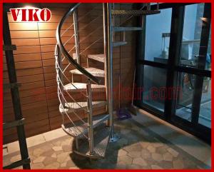 Quality Spiral Staircase VH24S Tread Tempered glass 304 Stainless Steel Stainless Steel Stair Handrail Railing Glass wholesale