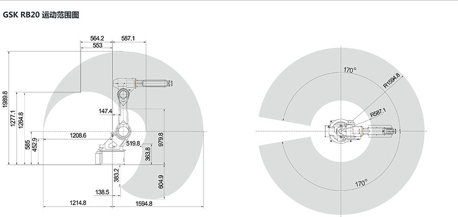 GSK RB08 6 Axis Industrial Robot Arm 6 Axis Transport Industrial Robot RB08A3