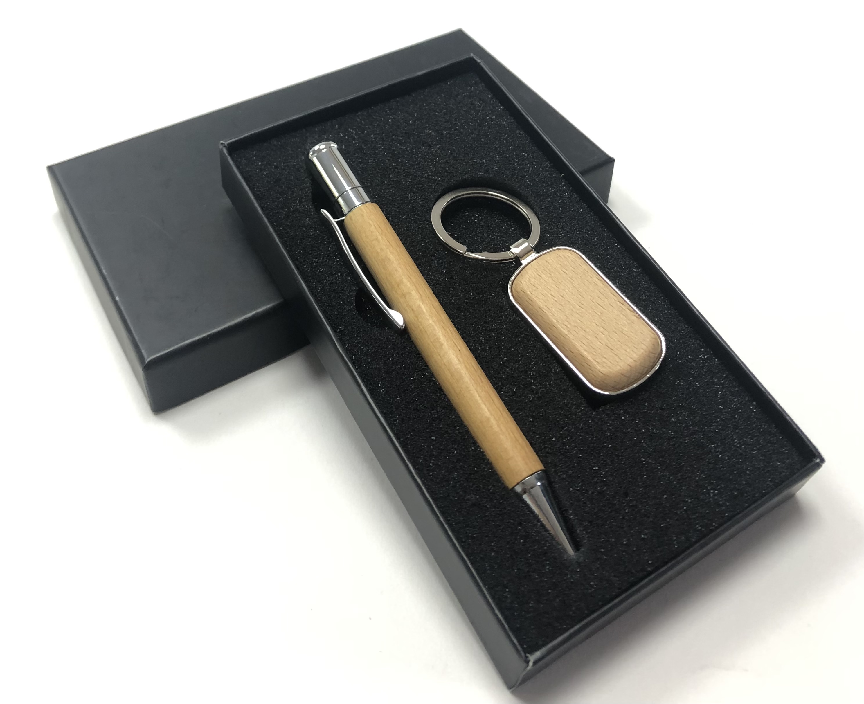 Random Combination Promotional Business Gifts Pen Leather Metal Keychain Card Holder Set