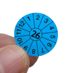 Quality Waterproof Vinyl Fire Extinguisher Stickers Blue 20mm Round Labels wholesale