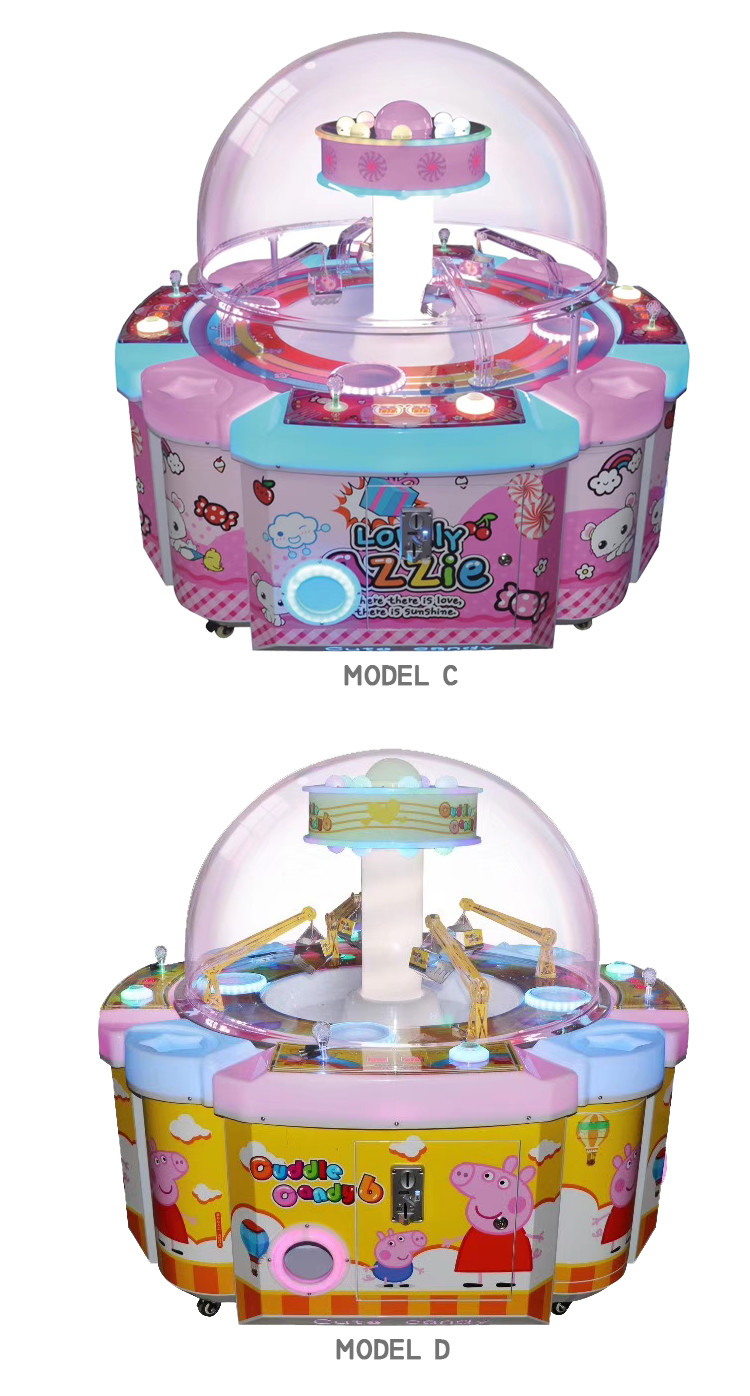 Gift Vending Candy Pusher Machine Round Shape For 4 Players