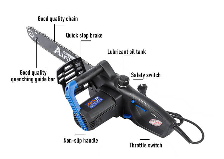 Power Tools 16" 1400w Electric Chainsaw Industrial Chainsaws For Wood Cutting