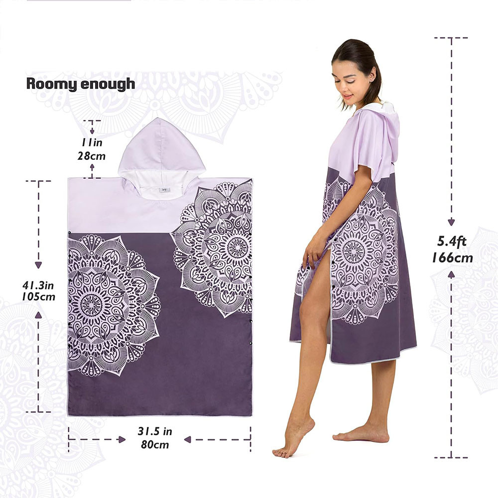 Ulti Functional Microfiber Poncho Outdoor Sports Quick Dry For Beach Swimming