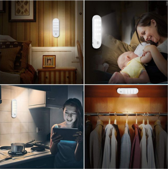 USB Rechargeable Motion Sensor Light,LED under cabinet light, Stick-On Night Light with USB Rechargeable Battery