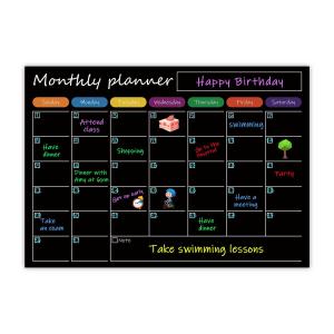 Quality Printable Magnetic Calendar Planner Black Magnetic Fridge Monthly Planner Calendar wholesale