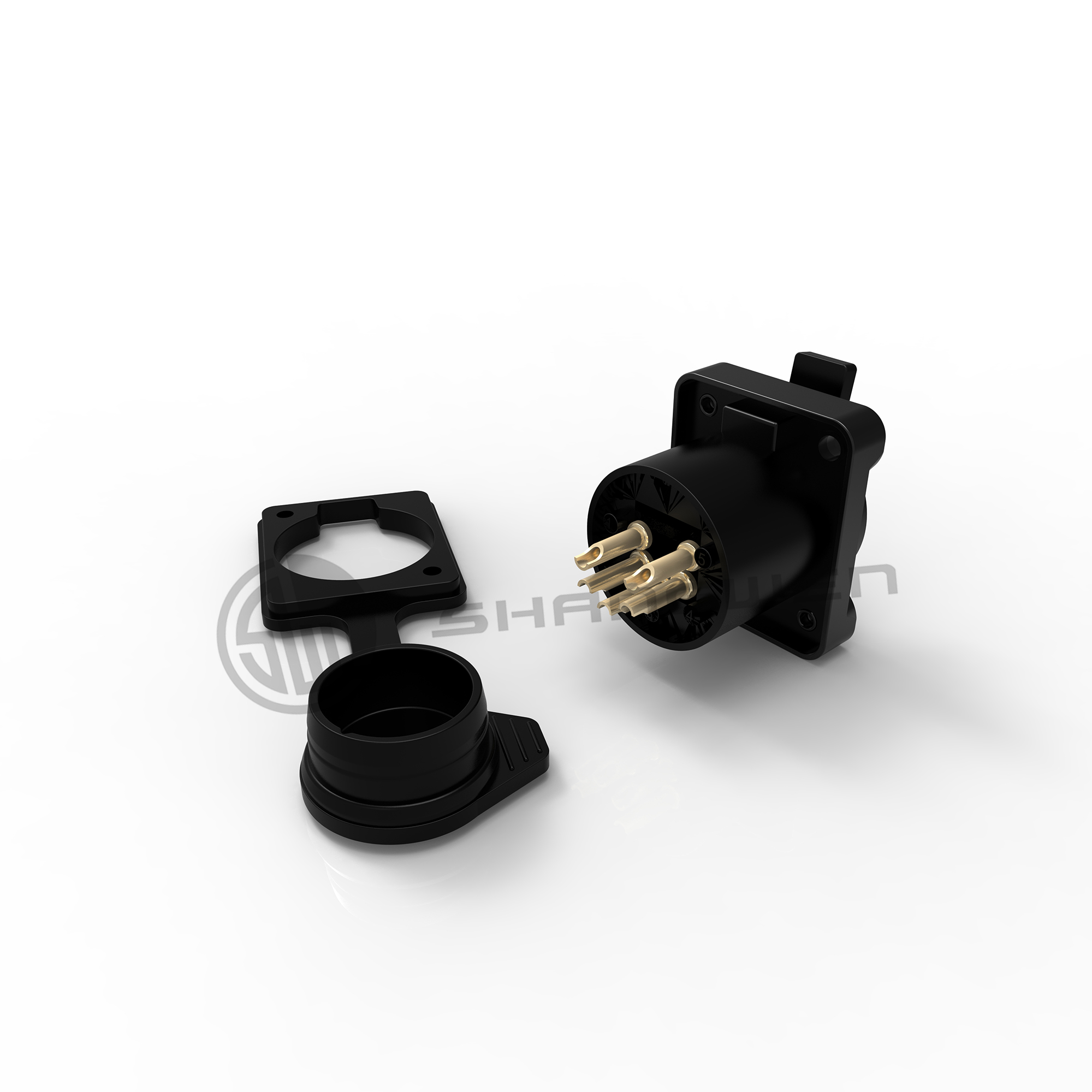 XLR Audio Power Waterproof Socket Connector 5 Pin Microphone IP65