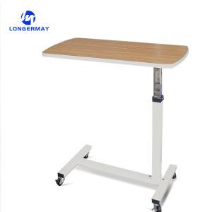 Quality Durable Movable Wooden Hospital Furniture Adjustable Medical OverBed Table with Casters wholesale