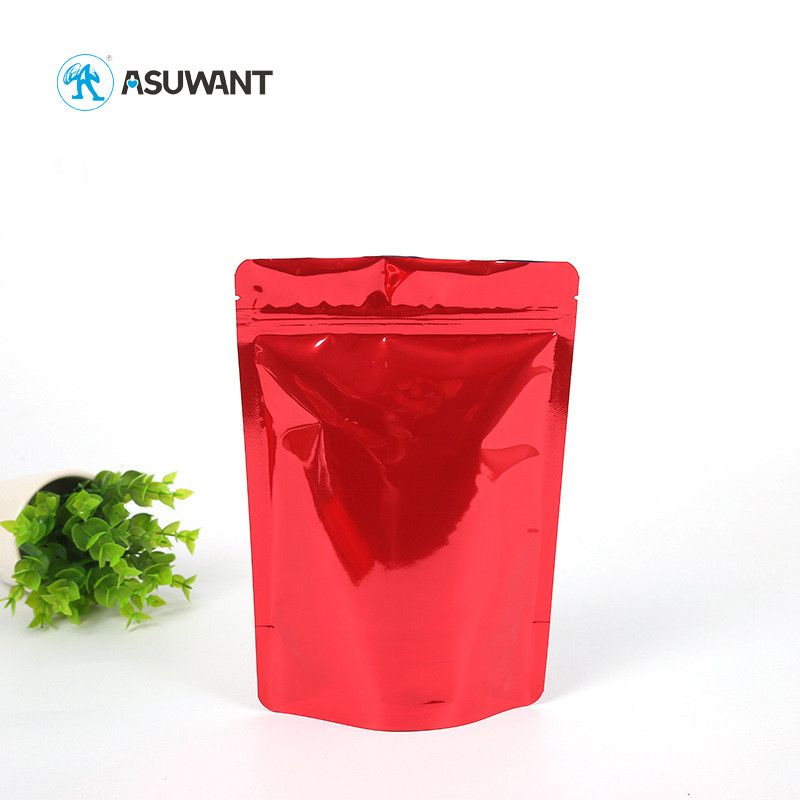 Glod Metallic Small Plastic Sachets Zipper Aluminum Foil Packaging Bags