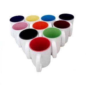 Quality DIY 11oz White Ceramic Sublimation Coffee Mug Inner Color For Sublimation Photo Printing wholesale