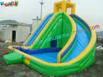 Green Waterproof Outdoor Inflatable Water Slides , Inflatable Water Slide Pool