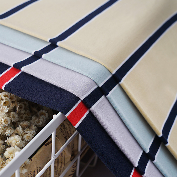 Environmental Soft Skin-Friendly Personalised Striped Knit Fabric For T-shirt