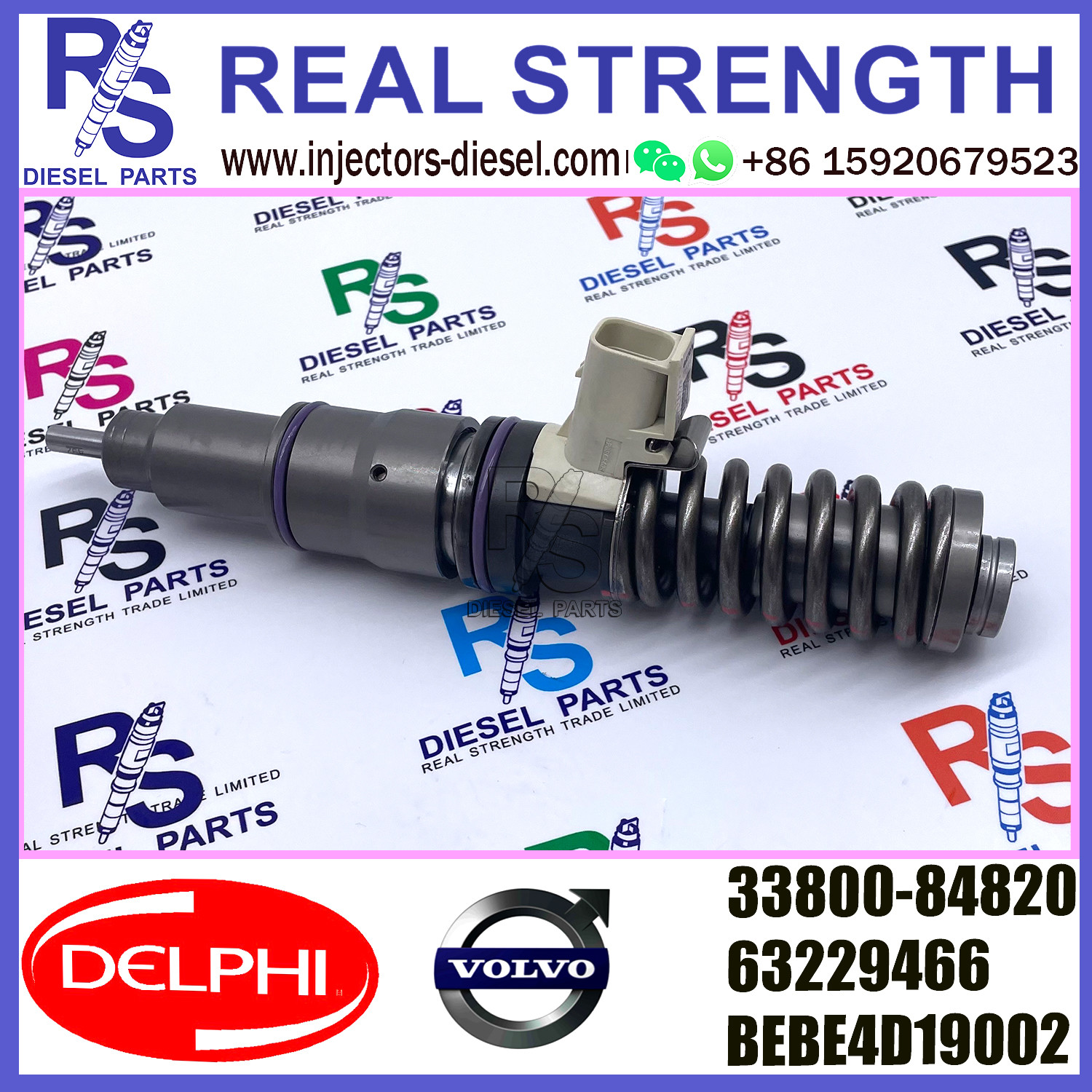 DELPHI injector BEBE4D19002 Diesel pump Injector V-O-L-V E3.18 33800-84710 63229466 for HYUNDAI 12L LOW POWER