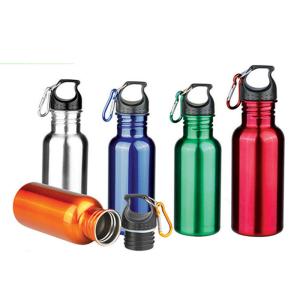 Quality 500ml Single wall SS sports bottle with carabiner bike bottle classical style wholesale