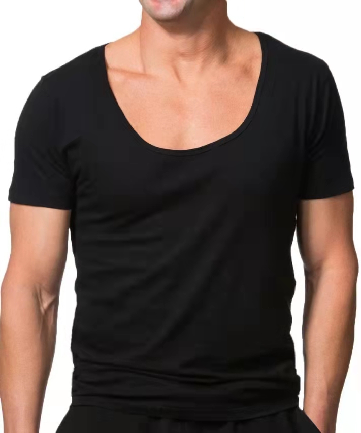 Customize Logo O V Neck Casual Sports Tshirt in 100% Combed Cotton Pre-shrinkage