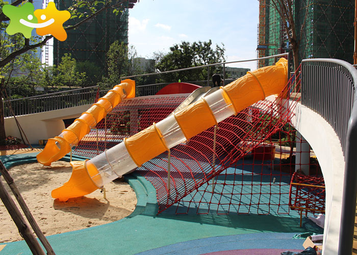 Children Outdoor Playground Plastic Slide Amusement Park Equipment In Residential Area