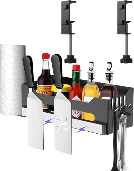 Charcoal Barbecue Grill Accessories Holder with Magnetic Strip Paper Towel