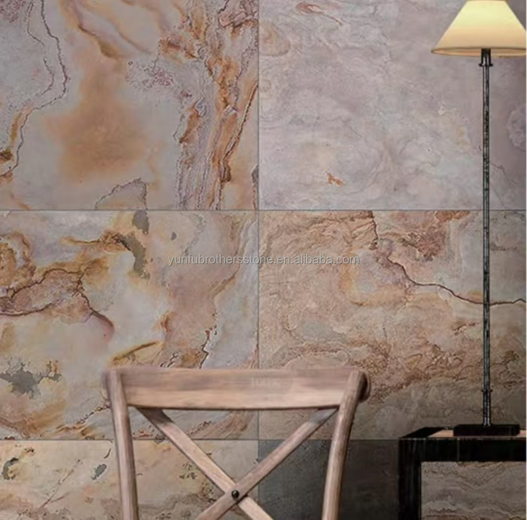 Hotel Interior Graphic Design Natural Flexible Stone Veneer Panel Wall Cladding Tile
