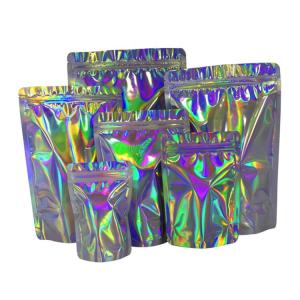 Quality Holographic Resealable Plastic Bags 120g Stand Up Aluminum Foil Bag wholesale