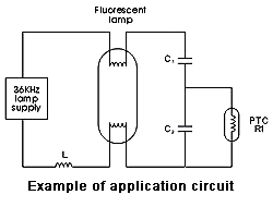 Lighting Switching PTC thermistor Application Circuit