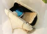 Bride's rhinestone pearl handbag new dinner evening bag socialite's hand sewed