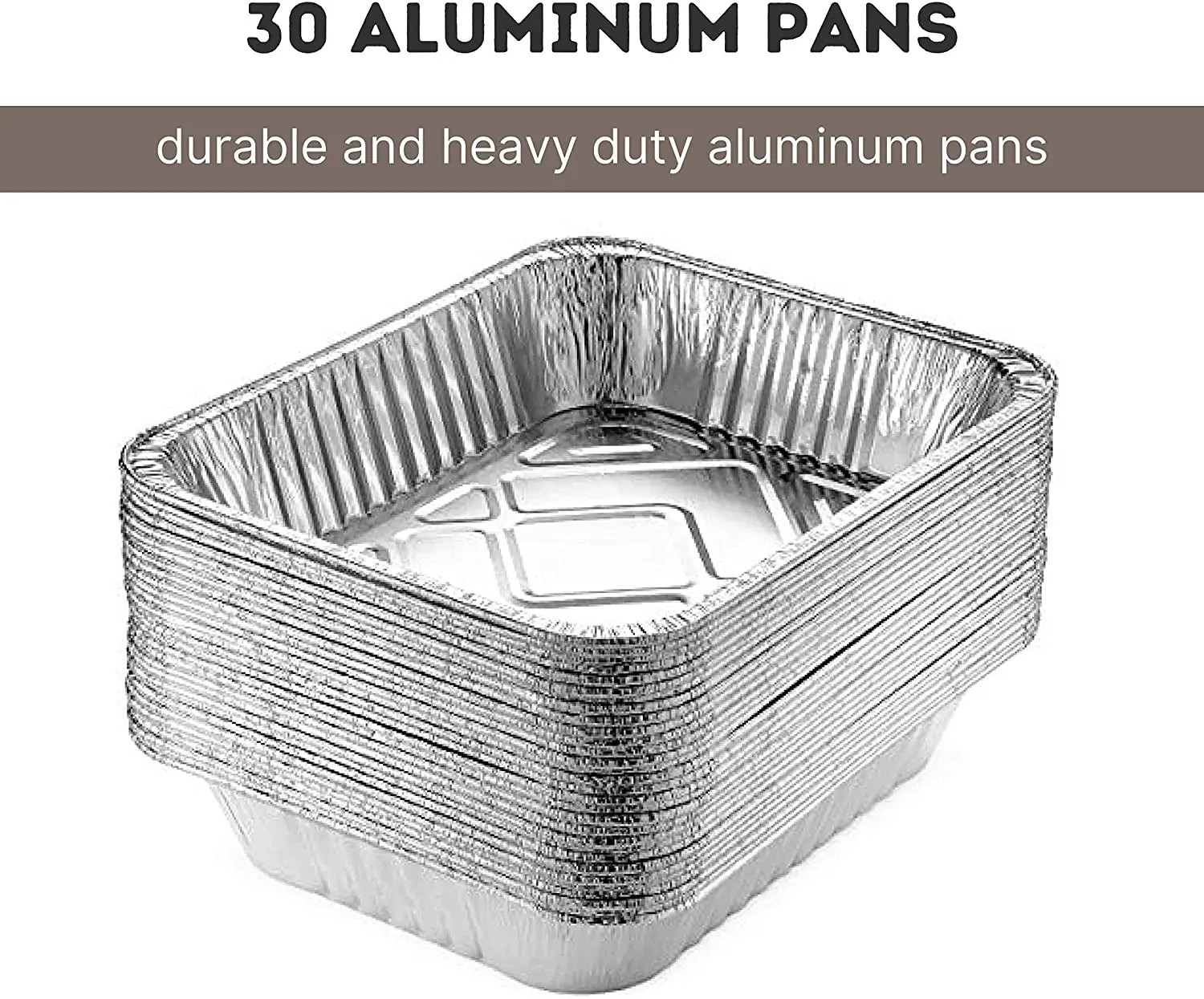 Large Capacity Alufoil Oblong / Round 12 LB Container With Board