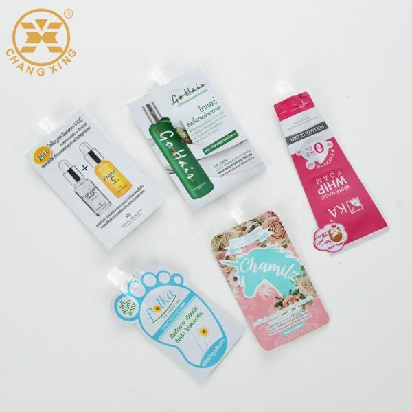Plastic Lined Paper Cosmetic Bag Aluminum Foil Pouch Packaging Lotion Sample