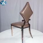 Luxury 50X55X107 SS Diamond Wedding Golden Dining Chair OEM White