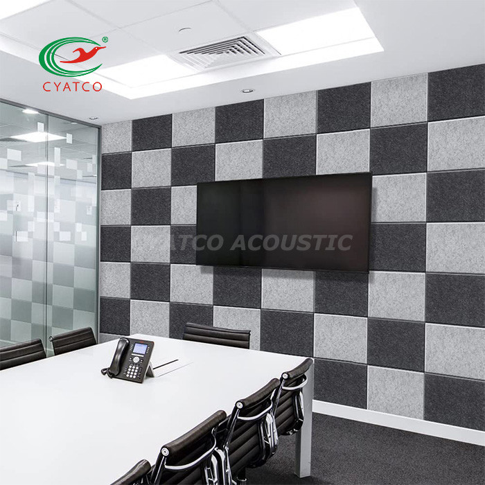 10 Pack PET Acoustic Panels Dark Grey Felt Rectangle Wall Panels Music Studios